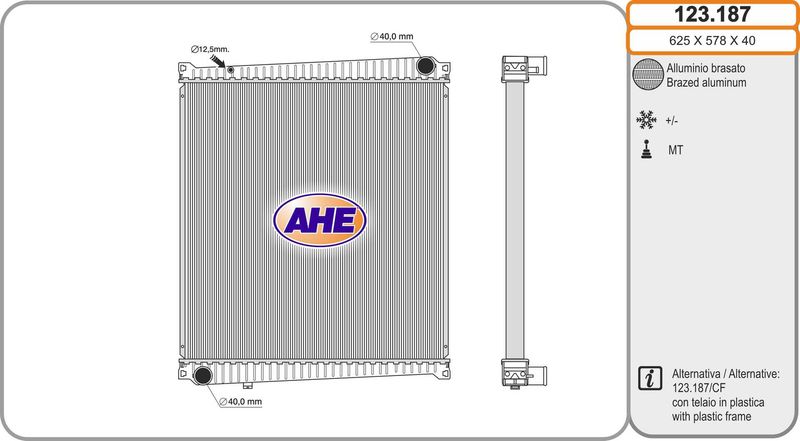 AHE Radiatore, Raffreddamento motore 123.187