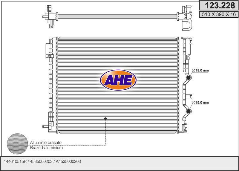 AHE Radiatore, Raffreddamento motore 123.228