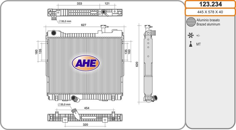 AHE Radiatore, Raffreddamento motore 123.234