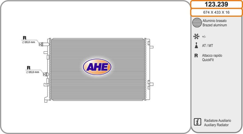 AHE Radiatore, Raffreddamento motore 123.239