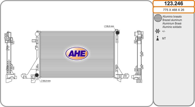 AHE Radiatore, Raffreddamento motore 123.246