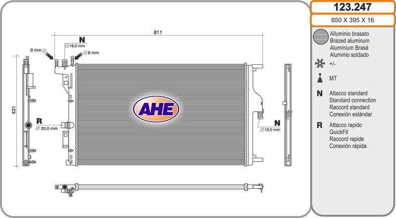 AHE Radiatore, Raffreddamento motore 123.247