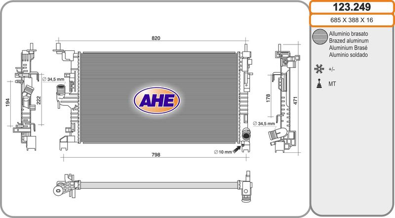 AHE Radiatore, Raffreddamento motore 123.249