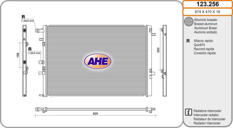 AHE Radiatore, Raffreddamento motore 123.256