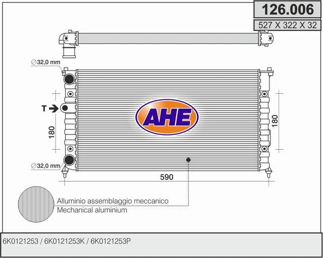AHE Radiatore, Raffreddamento motore 126.006