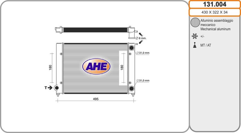AHE Radiatore, Raffreddamento motore 131.004