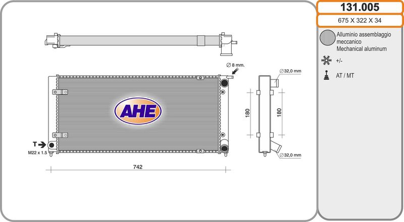 AHE Radiatore, Raffreddamento motore 131.005