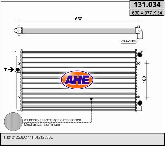 AHE Radiatore, Raffreddamento motore 131.034