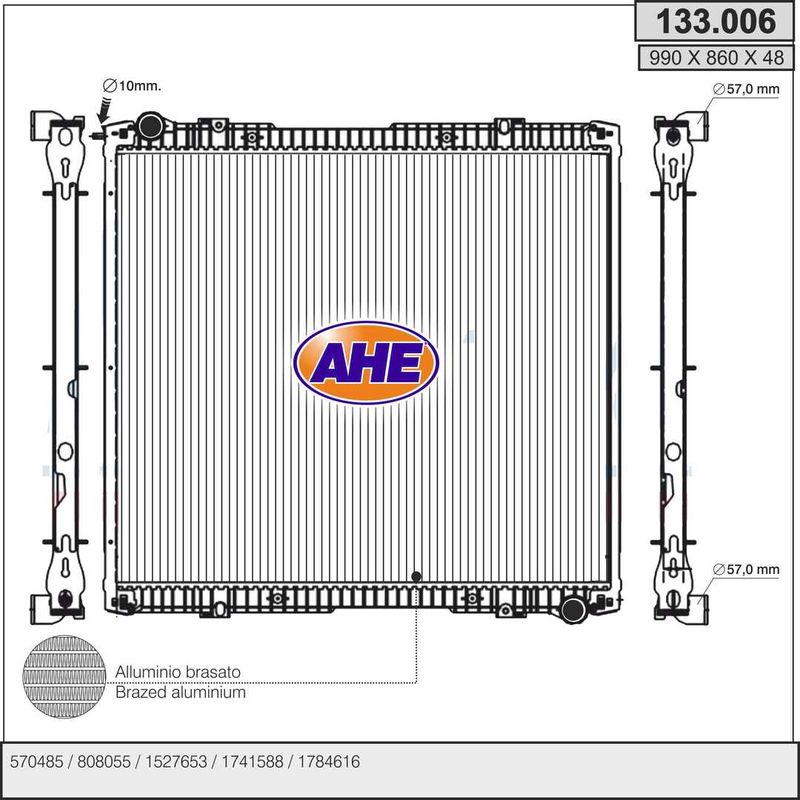 AHE Radiatore, Raffreddamento motore 133.006