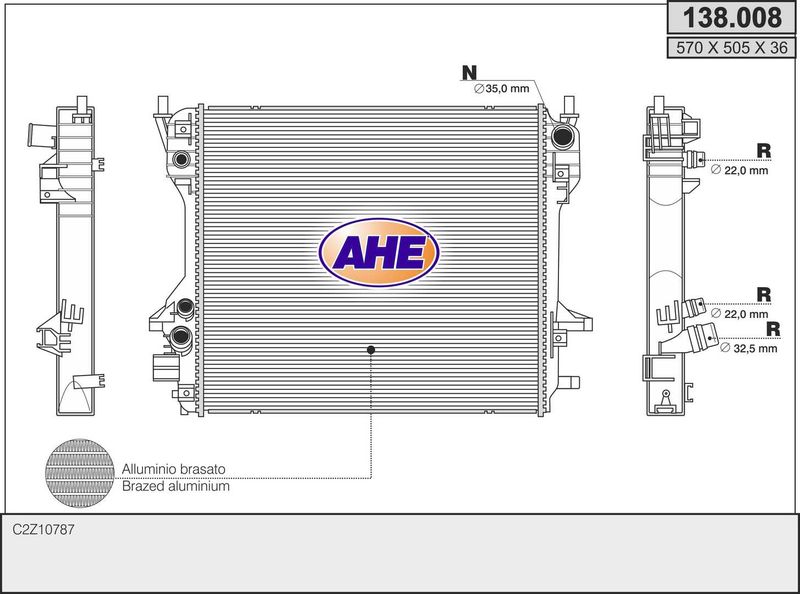 AHE Radiatore, Raffreddamento motore 138.008