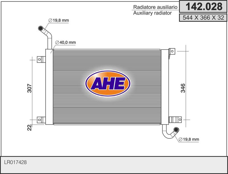 AHE Radiatore, Raffreddamento motore 142.028
