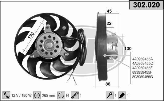 AHE Ventola, Raffreddamento motore 302.020