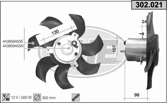 AHE Ventola, Raffreddamento motore 302.021