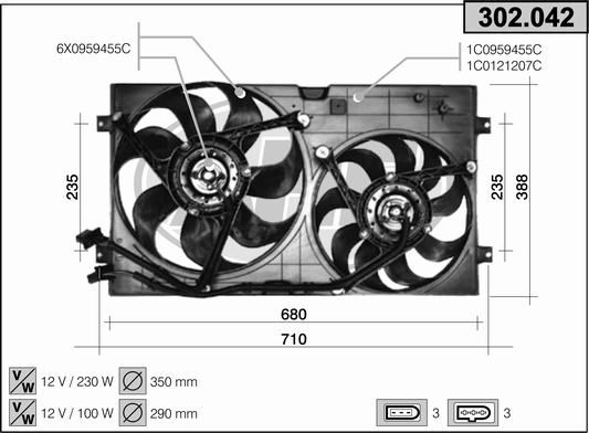 AHE Ventola, Raffreddamento motore 302.042