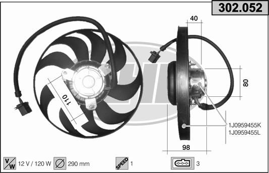 AHE Ventola, Raffreddamento motore 302.052