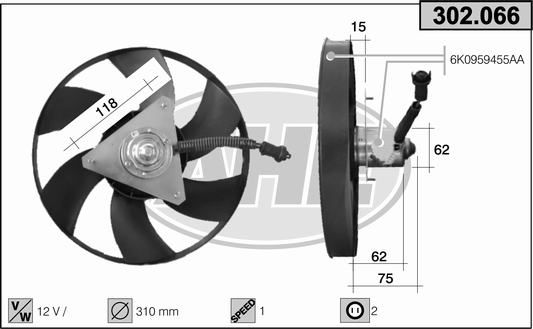 AHE Ventola, Raffreddamento motore 302.066