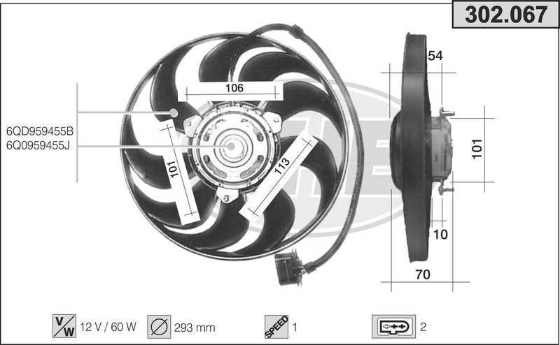 AHE Ventola, Raffreddamento motore 302.067