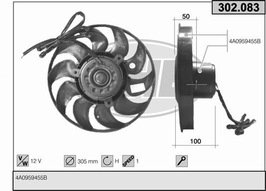 AHE Ventola, Raffreddamento motore 302.083