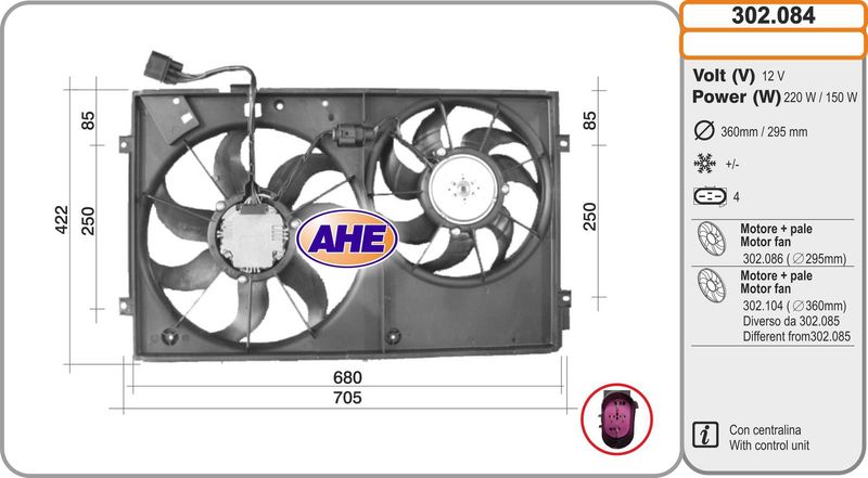 AHE Ventola, Raffreddamento motore 302.084