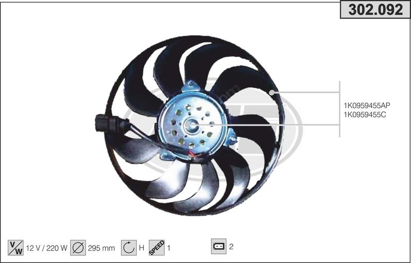 AHE Ventola, Raffreddamento motore 302.092