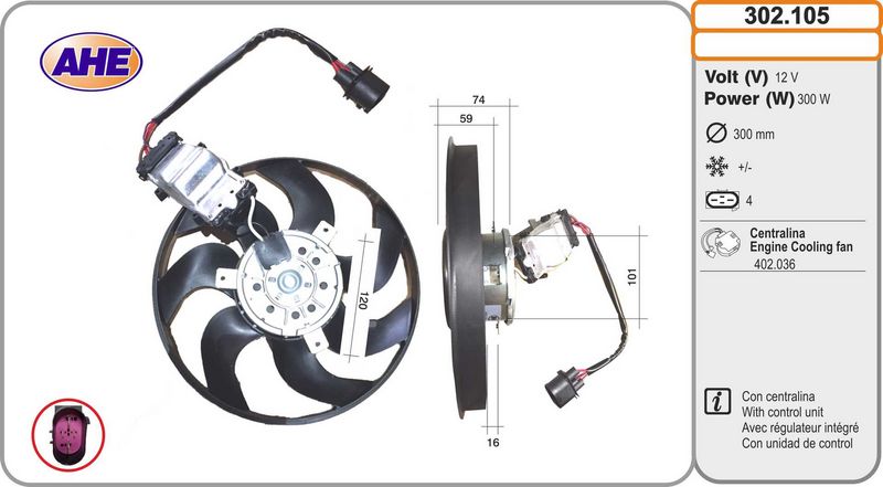AHE Ventola, Raffreddamento motore 302.105
