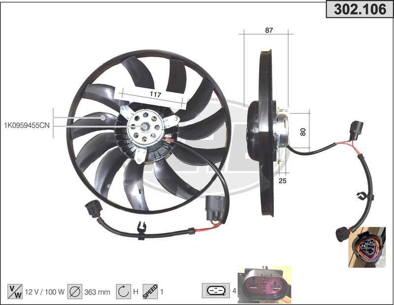 AHE Ventola, Raffreddamento motore 302.106