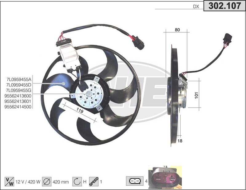 AHE Ventola, Raffreddamento motore 302.107