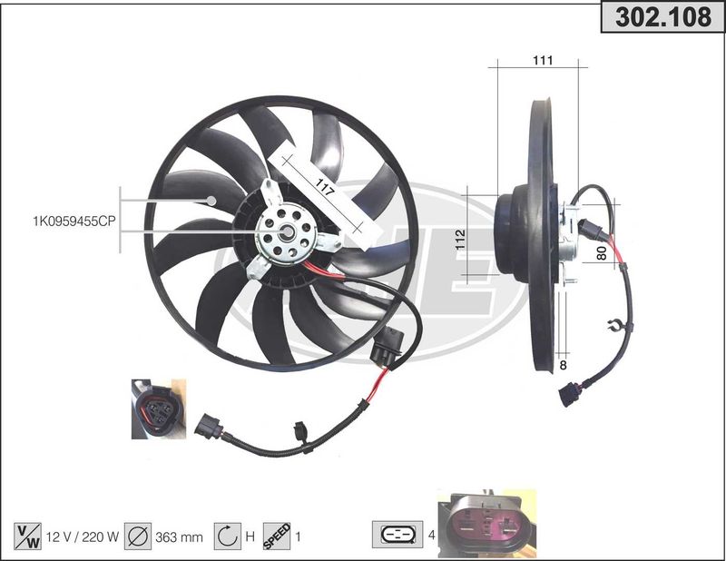 AHE Ventola, Raffreddamento motore 302.108