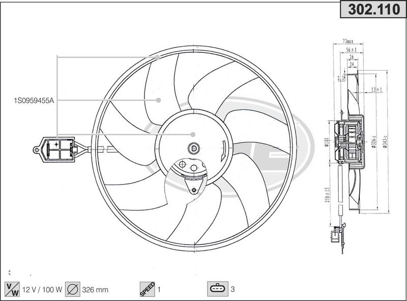 AHE Ventola, Raffreddamento motore 302.110