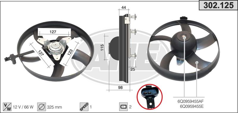 AHE Ventola, Raffreddamento motore 302.125