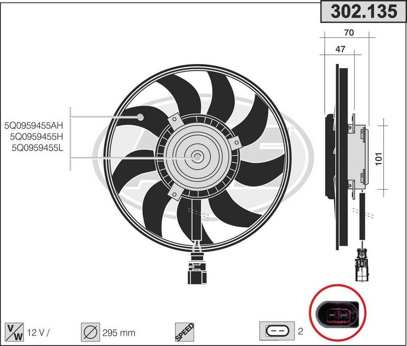 AHE Ventola, Raffreddamento motore 302.135