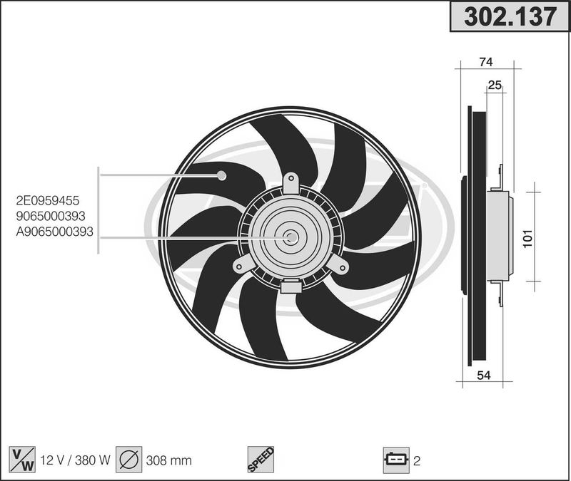 AHE Ventola, Raffreddamento motore 302.137
