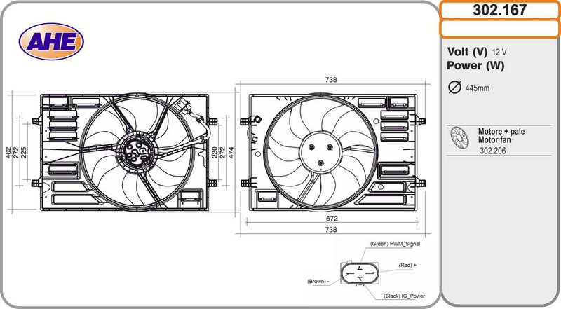AHE Ventola, Raffreddamento motore 302.167