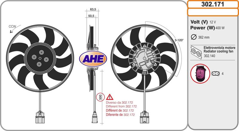 AHE Ventola, Raffreddamento motore 302.171