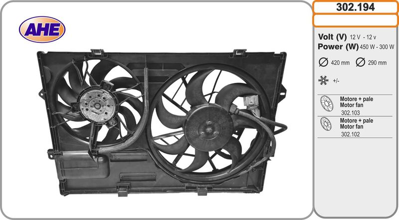 AHE Ventola, Raffreddamento motore 302.194