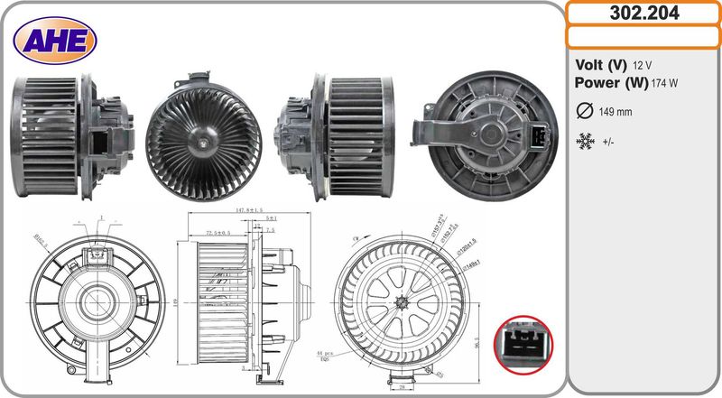 AHE Ventilatore abitacolo 302.204