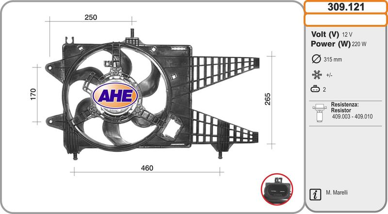 AHE Ventola, Raffreddamento motore 309.121