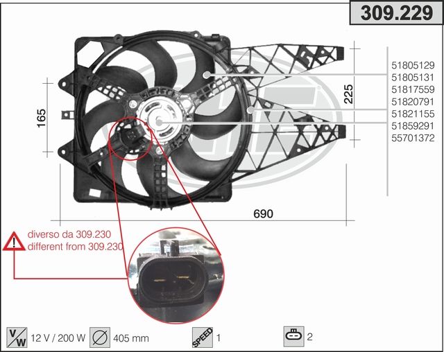 AHE Ventola, Raffreddamento motore 309.229
