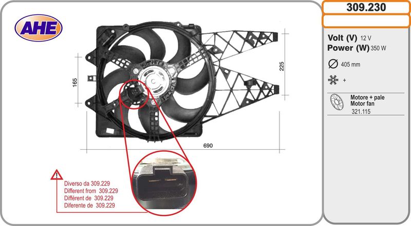 AHE Ventola, Raffreddamento motore 309.230