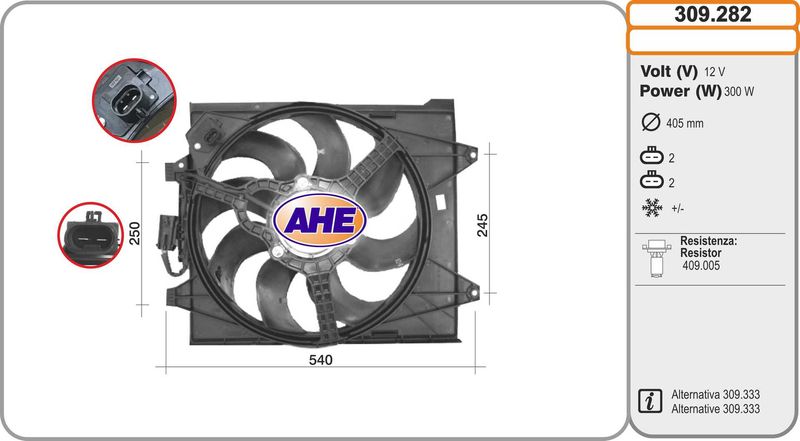 AHE Ventola, Raffreddamento motore 309.282