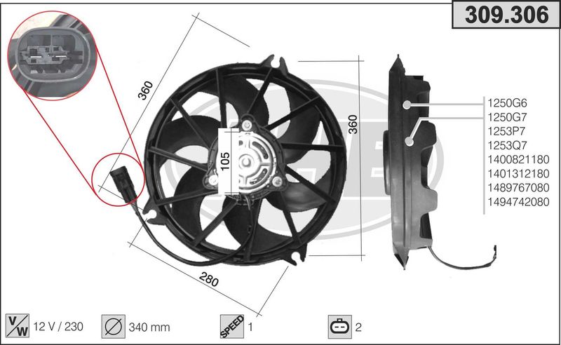 AHE Ventola, Raffreddamento motore 309.306