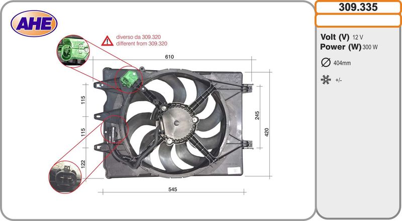 AHE Ventola, Raffreddamento motore 309.335