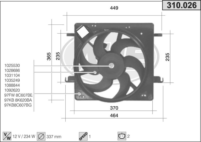 AHE Ventola, Raffreddamento motore 310.026