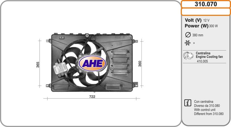 AHE Ventola, Raffreddamento motore 310.070