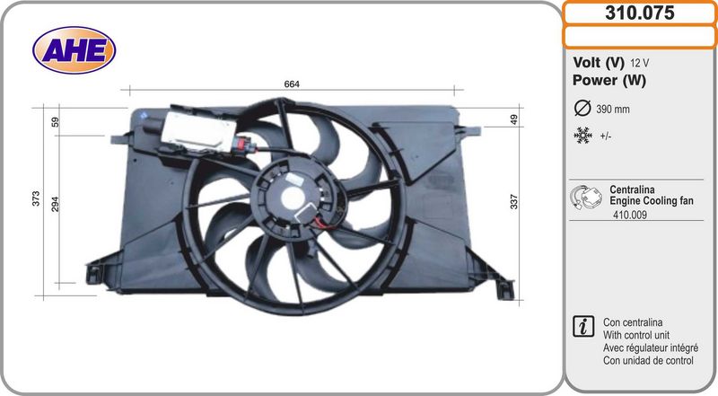 AHE Ventola, Raffreddamento motore 310.075