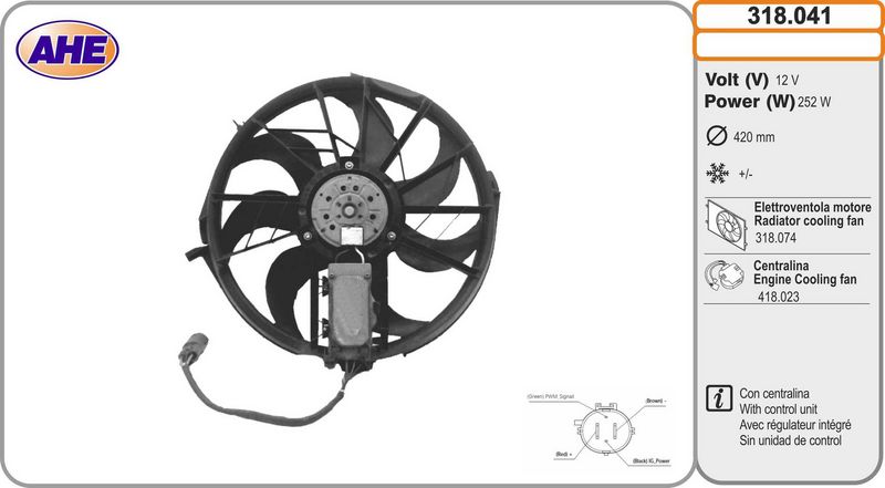 AHE Ventola, Raffreddamento motore 318.041