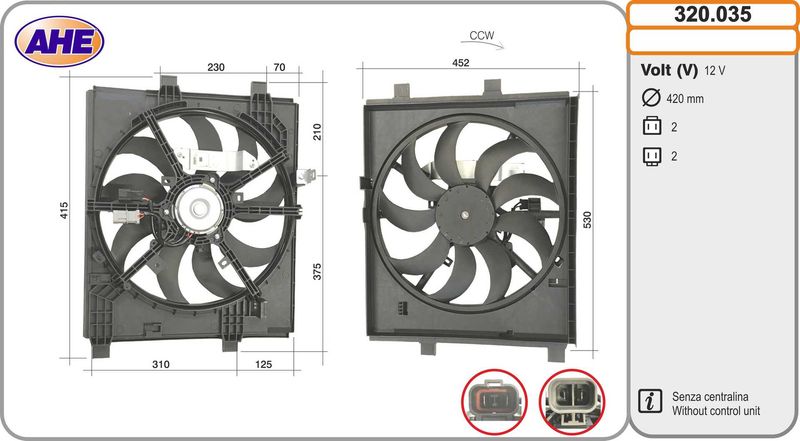 AHE Ventola, Raffreddamento motore 320.035