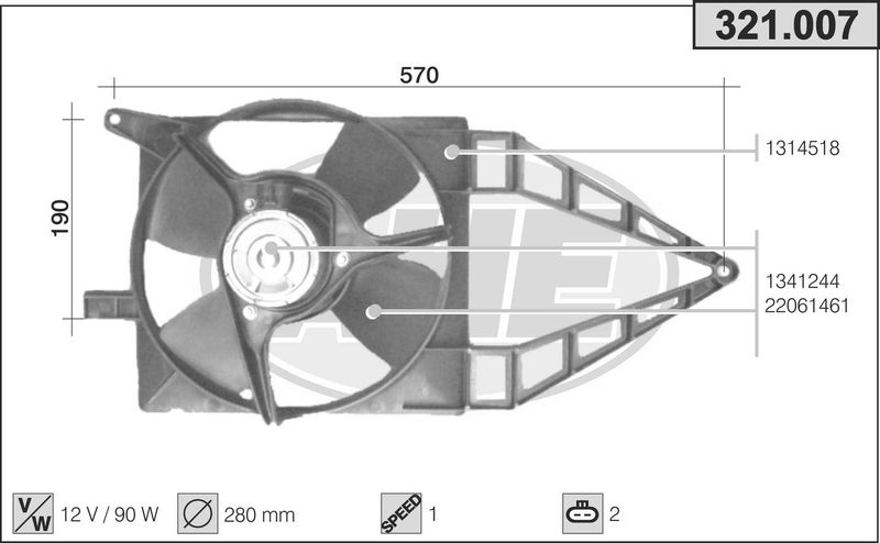 AHE Ventola, Raffreddamento motore 321.007