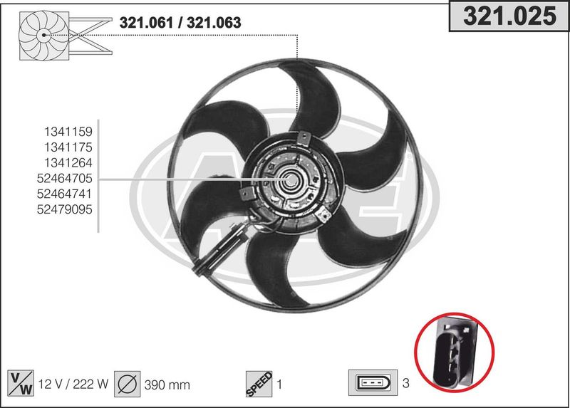 AHE Ventola, Raffreddamento motore 321.025