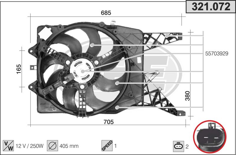 AHE Ventola, Raffreddamento motore 321.072